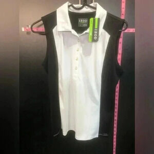 IZOD Golf Performance Activewear sleeveless,1/2 button down,collar Top/shirt